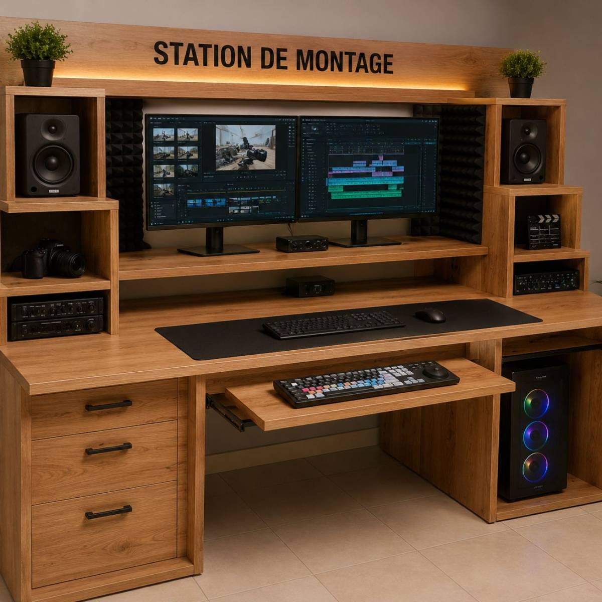 Station de montage professionnelle en bois 