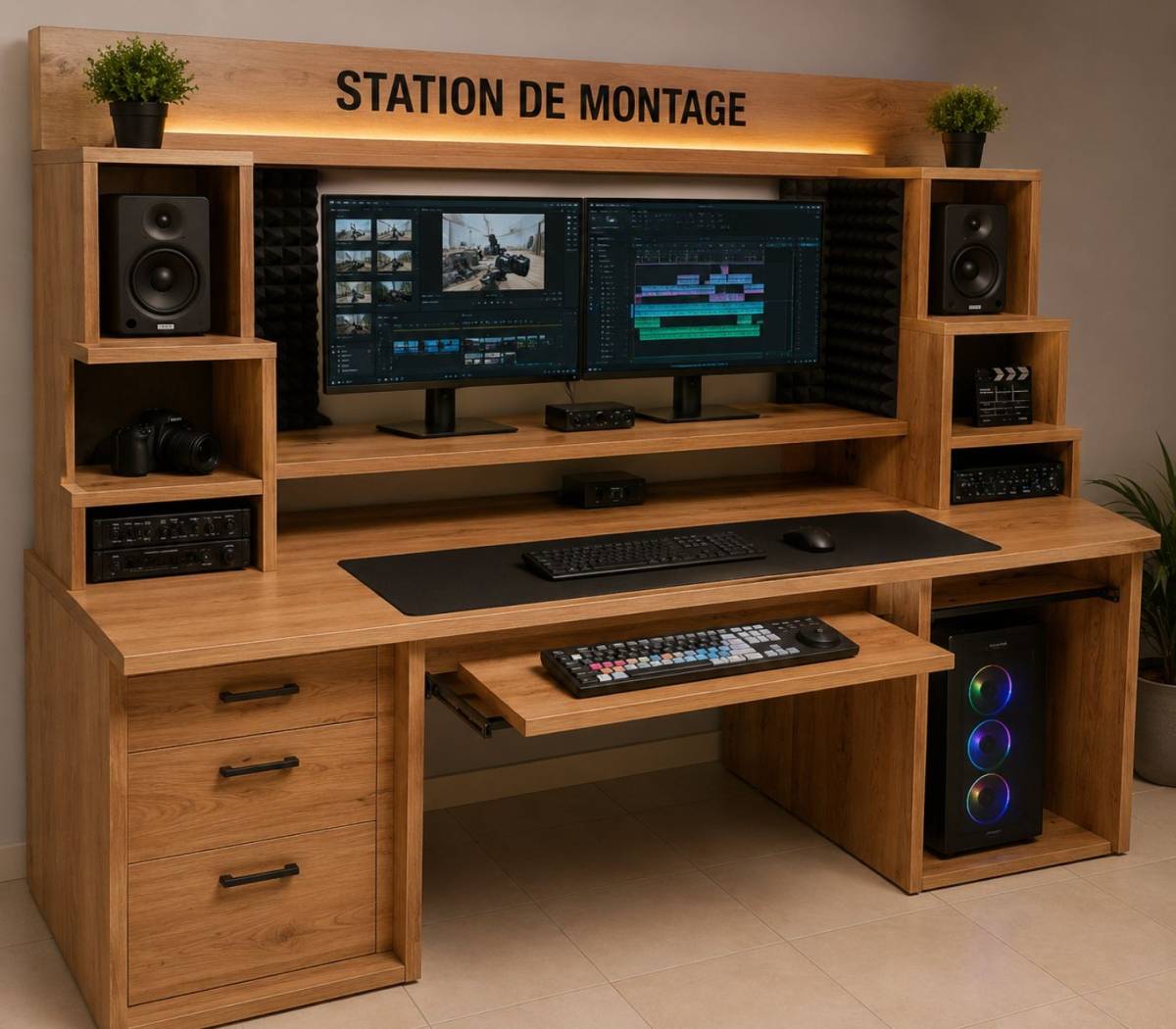 Station de montage professionnelle en bois 